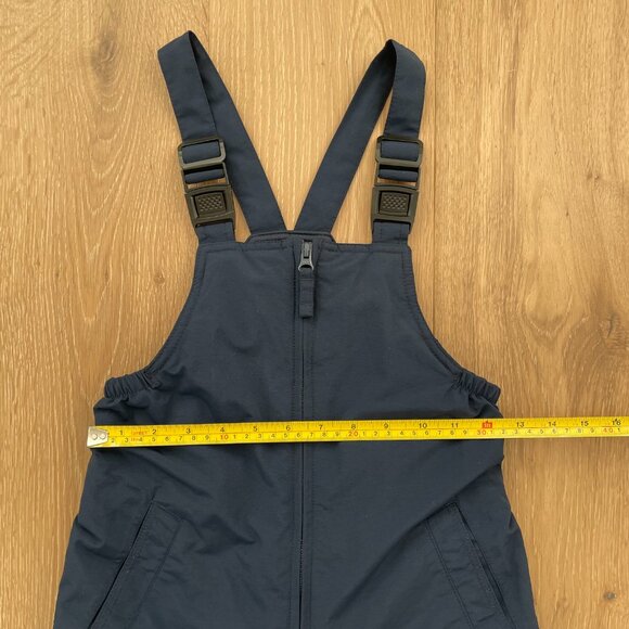 Lands’ End Snow Bibs Kids 7 Navy Blue Squall Waterproof Insulated Iron Knee Ski - Picture 8 of 14